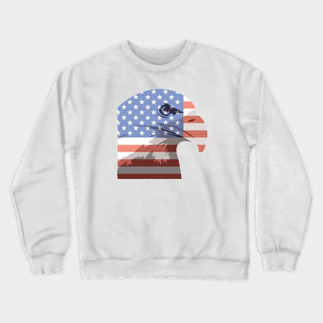 American Bald Eagle Crewneck Sweatshirt by DoomDesigns